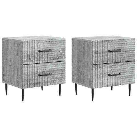 Armadio da Notte 2 pcs Grigio Sonoma 43 x 34,5 x 47,5 cm - Foto 1