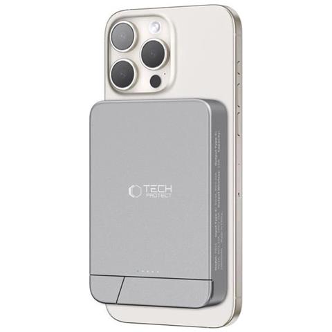 Batteria Esterna Grigia Con Magsafe E Supporto Da 10000 Mah - Foto 2