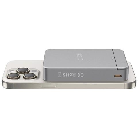 Batteria Esterna Grigia Con Magsafe E Supporto Da 10000 Mah - Foto 5