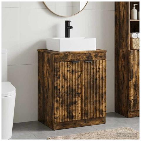 Set di mobili per il bagno Rovere Fumo Legno ingegnerizzato - Foto 2