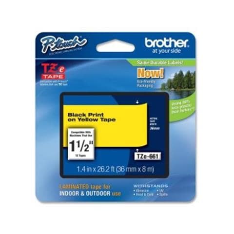 Nastro per Etichettatrice Formato 36 mm x 8 m Nero e Giallo - Foto 9