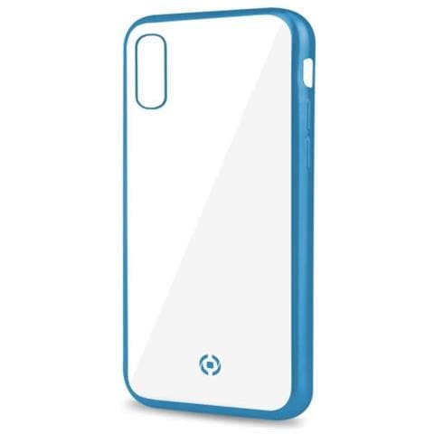 Cover Laser Matt in TPU per Iphone XS Colore Trasparente / Blu - Foto 1