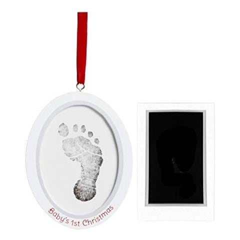 Pearhead 50016 Decorazione Ovale Double Face Per Foto E Impronta A Inchiostro Bimbo, Bianca- - Foto 1