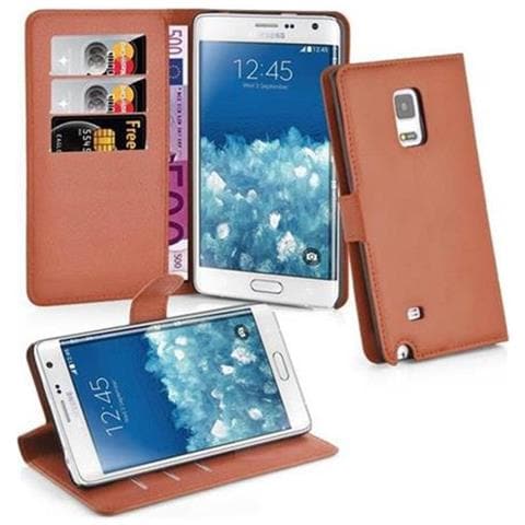 Custodia Compatibile Con Samsung Galaxy Note Edge In Marrone Pastello - Coperchio Protettiva Con Chiusura Magnetica, Funzione Stand E Tasca Per Le Carte - Foto 1
