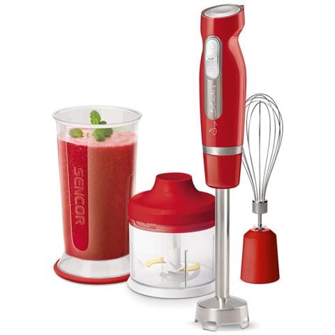 Frullatore ad immersione con Contenitore 0.7 litri Potenza 1000W Colore Rosso - Foto 2