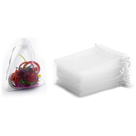 Sacchetti Di Organza 7x9 Cm Conf. Da 50 Pz White - Foto 1