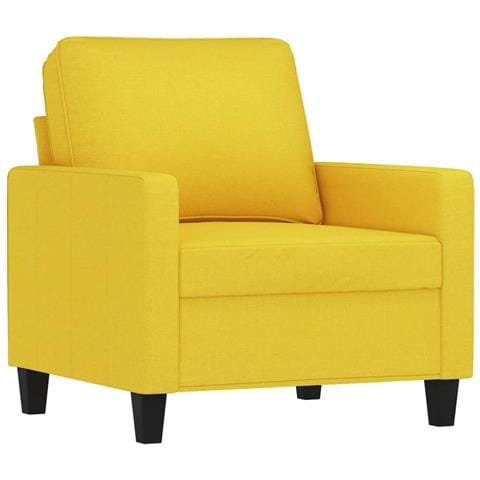 Poltrona Giallo Chiaro 60 Cm In Tessuto - Foto 1