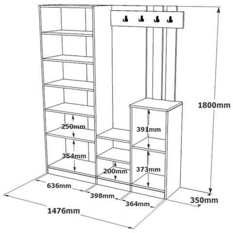 Mobile D'ingresso Design Legno E Grigio Con Specchio Anka - Foto 5