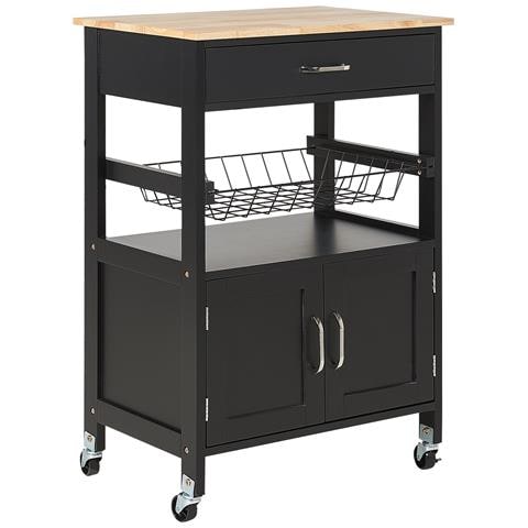 Carrello Da Cucina Legno Chiaro E Nero Lugo - Foto 2