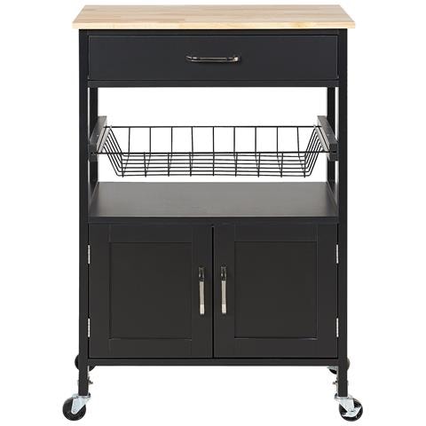 Carrello Da Cucina Legno Chiaro E Nero Lugo - Foto 7