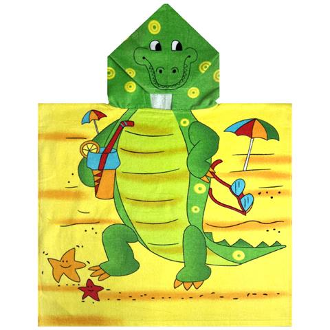 Poncho Mare Per Bambini Per Spiaggia In Morbida Spugna Disegno Coccodrillo - Foto 1