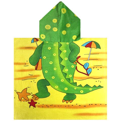 Poncho Mare Per Bambini Per Spiaggia In Morbida Spugna Disegno Coccodrillo - Foto 5