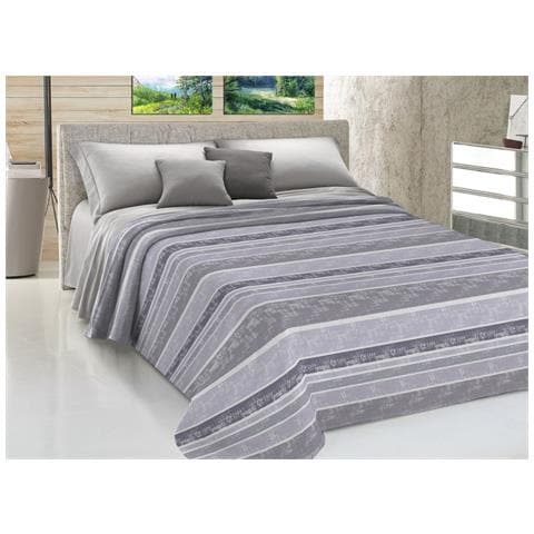 Copriletto Piquet Primavera Estate 100% Cotone Sofia Disegno Rodrigo Singolo Grigio - Foto 1