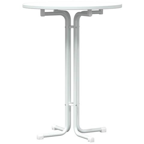 Tavolo Da Pranzo Bianco 80x110 Cm Legno Multistrato E Acciaio - Foto 2