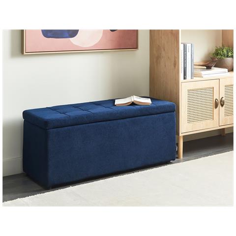 Ottomana Contenitore Tessuto Blu Marino Orem - Foto 1