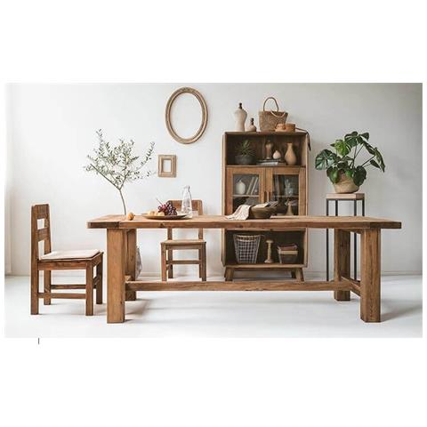 Mobile Credenza Vetrina Da Interno Cucina Salotto In Legno Di Pino Con 2 Ante In Vetro E 2 Ripiani Linea Classic - Foto 7