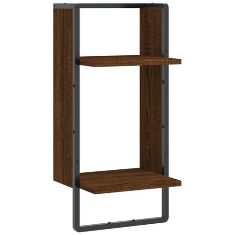 Mensola Da Parete Con Asta Rovere Marrone 30x25x65 Cm - Foto 1