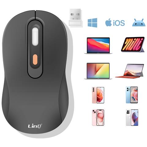 Mouse Senza Fili Bluetooth O Wi-fi 2,4 Ghz Precisione E Comfort, Nero - Foto 5