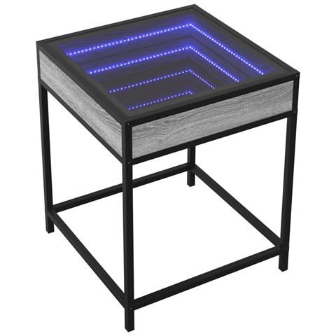 Comodino Con Led Infinity Grigio Sonoma 40x40x51 Cm - Foto 3