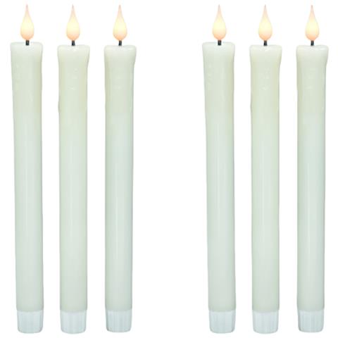Set Di 6 Luci Elettroniche A Led A Forma Di Candela Con Effetto Cera Che Cola Realistico White - Foto 1
