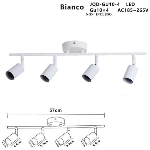 Applique 4 Faretti Soffitto Sospensione Plaffoniera Orientabili Gu10 Led Bianco* - Foto 2