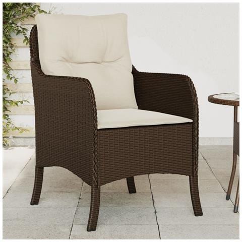 Sedie Da Giardino Con Cuscini 2 Pz Marroni In Polyrattan - Foto 1