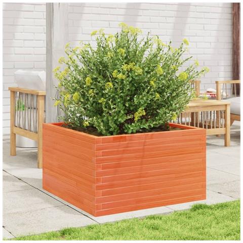Fioriera Giardino Marrone Cera 80x80x45,5cm Legno Massello Pino - Foto 3