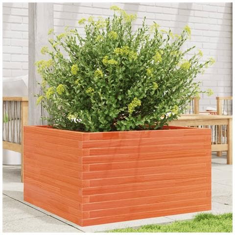 Fioriera Giardino Marrone Cera 80x80x45,5cm Legno Massello Pino - Foto 1