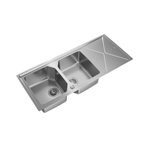 Brooklyn 80 M-XP 2B 1D Lavello montato su piano Rettangolare Acciaio inox - Foto 2