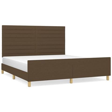Giroletto Senza Materasso Marrone Scuro 160x200 Cm Tessuto - Foto 2
