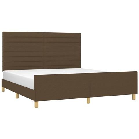 Giroletto Senza Materasso Marrone Scuro 160x200 Cm Tessuto - Foto 3