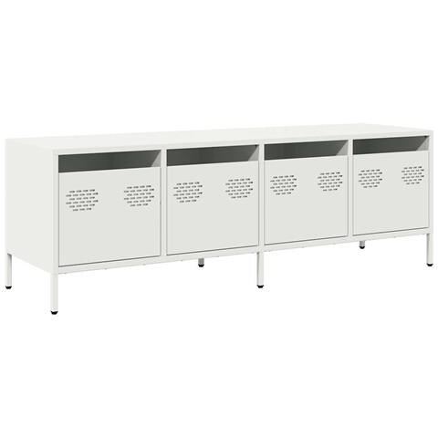 Mobile Tv Bianco 135x39x43,5 Cm In Acciaio Laminato A Freddo - Foto 2