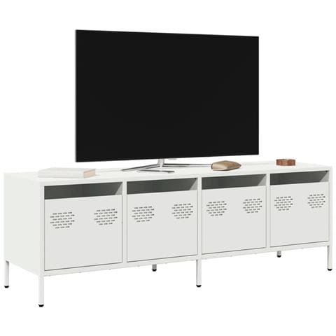 Mobile Tv Bianco 135x39x43,5 Cm In Acciaio Laminato A Freddo - Foto 1