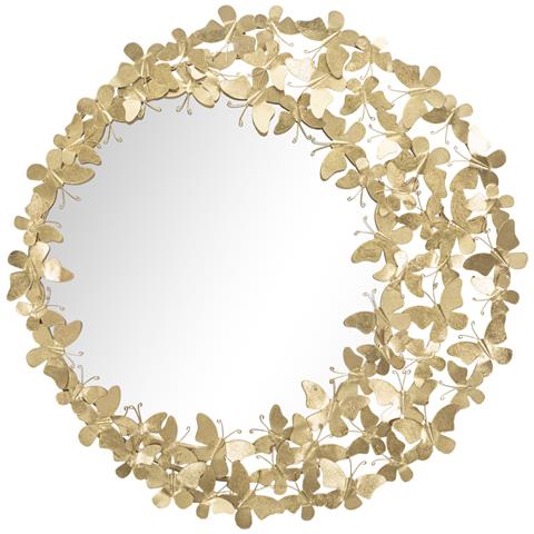 Specchio Con Cornice Farfalla 31 - Oro - Metallo - 81,5x3,5x81,5 Cm - Foto 1
