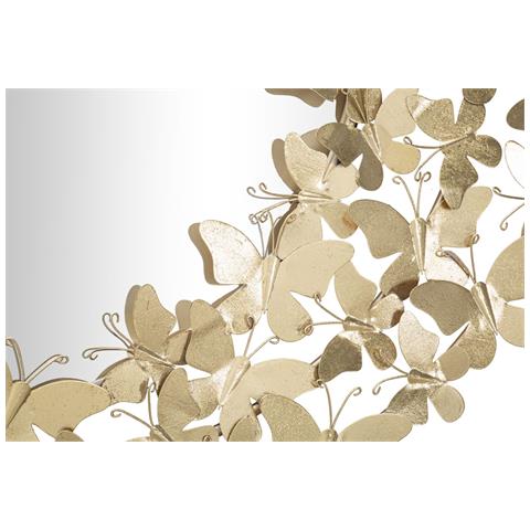 Specchio Con Cornice Farfalla 31 - Oro - Metallo - 81,5x3,5x81,5 Cm - Foto 2