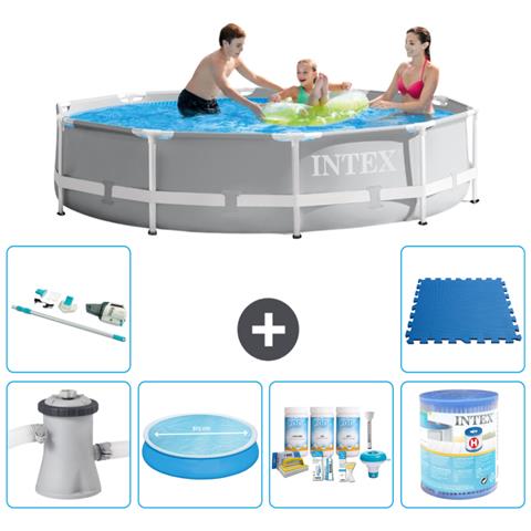 Piscina Fuori Terra - In Giro - 305x76 Cm - Grigio - Include Accessori Coordinati A2050 - Foto 1