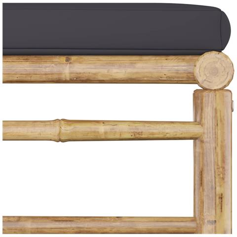 Lusso Casadino - Set Divani Da Giardino 5 Pz Con Cuscini Grigio Scuro In Bambù - Foto 8