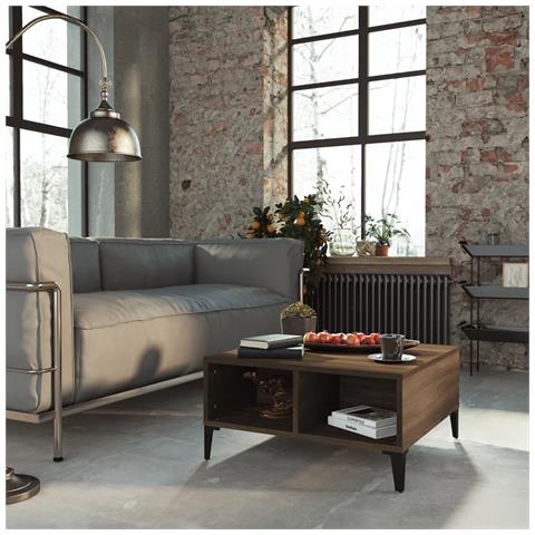 Lusso Casadino - Tavolino Da Salotto Rovere Marrone 60x60x30 Cm In Truciolato - Foto 6