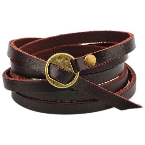 Bracciale In Pelle Intrecciata In Caffè Scuro E Bronzo Antico - Foto 1