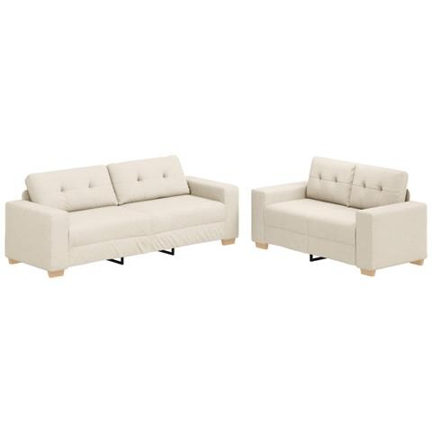 Set Divano 2 Pezzi con Cuscini in Lino - Foto 1