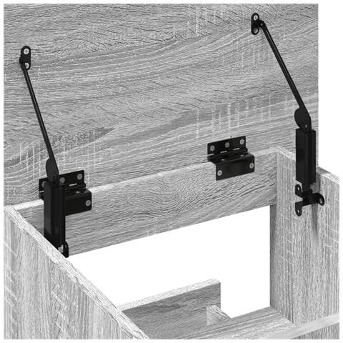 Leggio con Ruote Cassetto Grigio Sonoma 55x55x107cm Multistrato - Foto 9