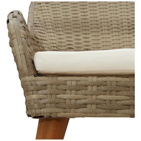 Sedie da giardino con cuscini 2 pcs Beige in Polyrattan - Foto 9