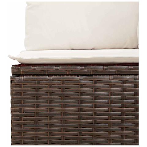 Set Divano da Giardino 5 pz con Cuscini Marrone in Polyrattan - Foto 9