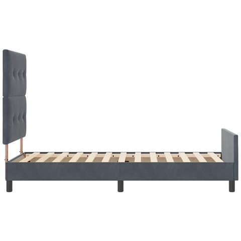 Struttura Letto Grigio Scuro 90x200 cm Velluto - Foto 9
