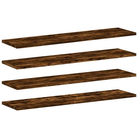 Mensole Parete 4pz Rovere Fumo 80x20x1,5 cm Legno Multistrato - Foto 1