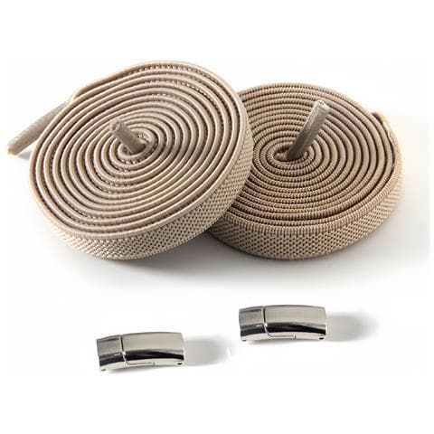 Lacci Per Scarpe Senza Allacciatura Con Fibbia Magnetica Argento, 2 Paia, Elastici E Compatibili Con Scarpe Da Ginnastica, Scarpe Eleganti E Casual Khaki - Foto 1