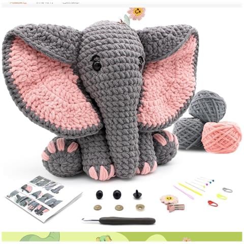 Kit Fai Da Te Uncinetto Elefante - Foto 1