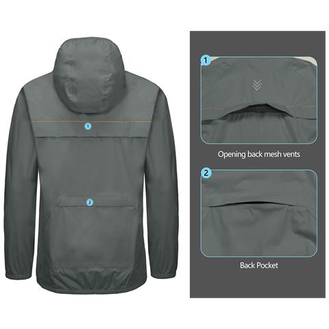 Little Donkey Andy Giacca A Vento Da Uomo Impermeabile Da Corsa Grigia Xxl - Foto 6