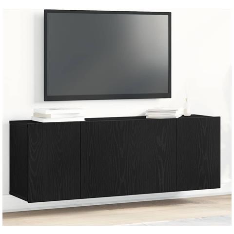 Mobili Porta TV 2 pz Rovere Nero 120x30x41 cm Legno di Argilla - Foto 2