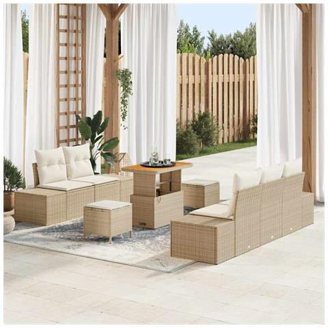 Set Divano da Giardino 8 pcs Beige e Crema 90 x 55 x 71 cm - Foto 2